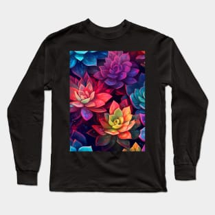 Succulents and cacti pattern Long Sleeve T-Shirt